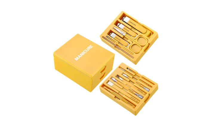 13 Pcs Carbon Steel Anti-Splash Manicure Tool Nail Clipper Set Mirror Box