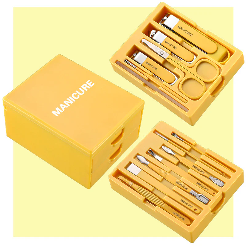 13 Pcs Carbon Steel Anti-Splash Manicure Tool Nail Clipper Set Mirror Box - Image 3