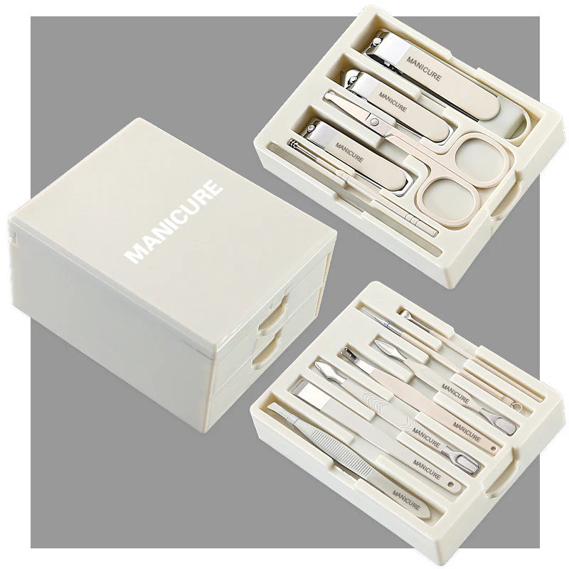 13 Pcs Carbon Steel Anti-Splash Manicure Tool Nail Clipper Set Mirror Box - Image 4