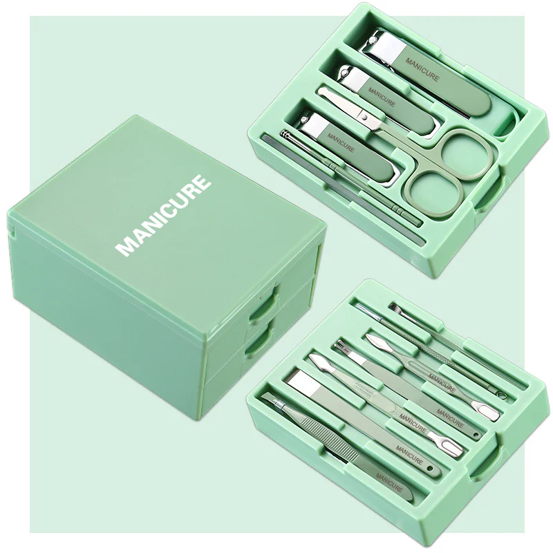 13 Pcs Carbon Steel Anti-Splash Manicure Tool Nail Clipper Set Mirror Box - Image 6