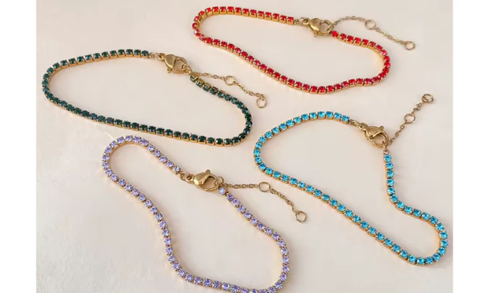 14K Gold/Silver Plated Cubic Zirconia Birthstone Tennis Bracelets - Image 3