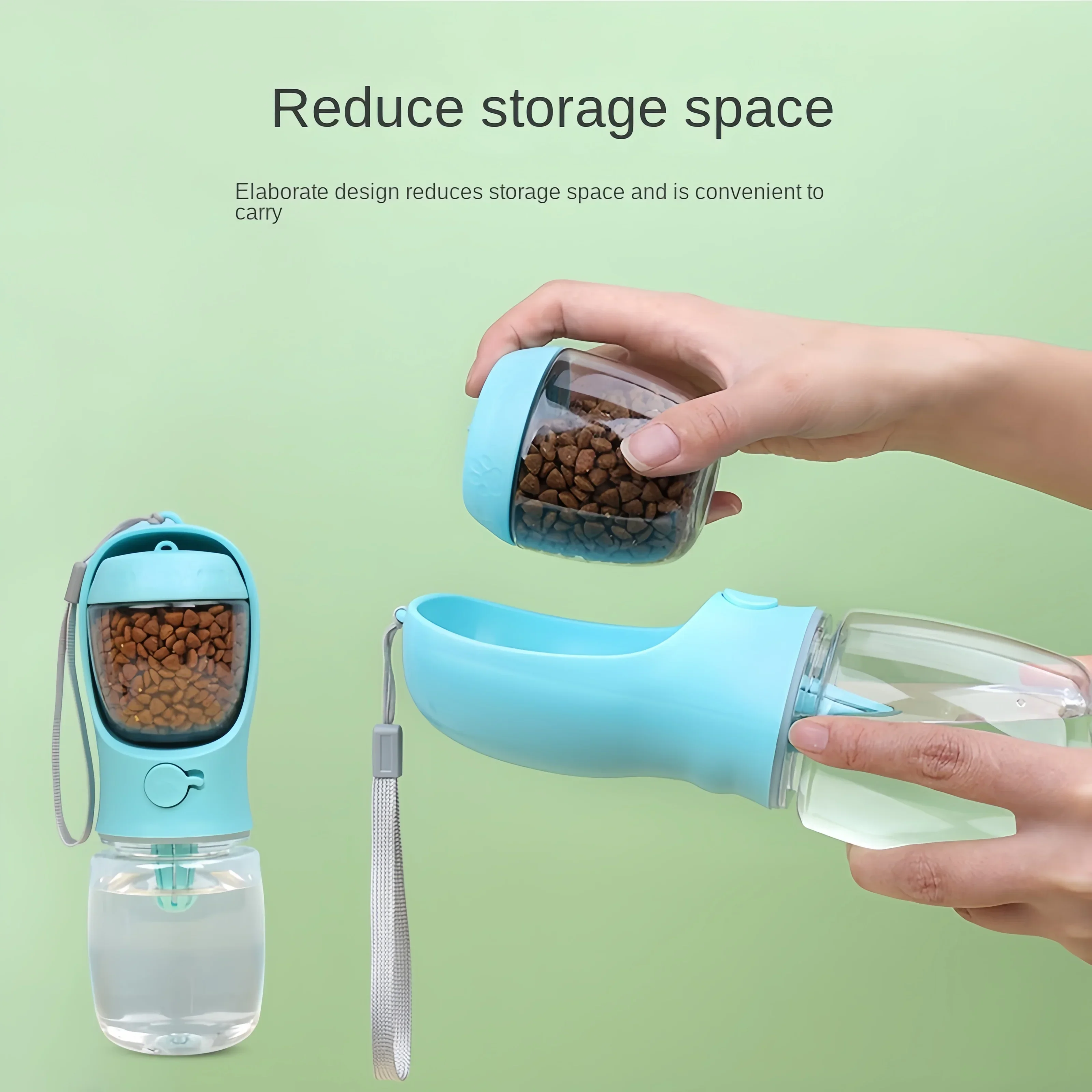 Dog/Cat Portable Water Bottle with Food Container - Image 2