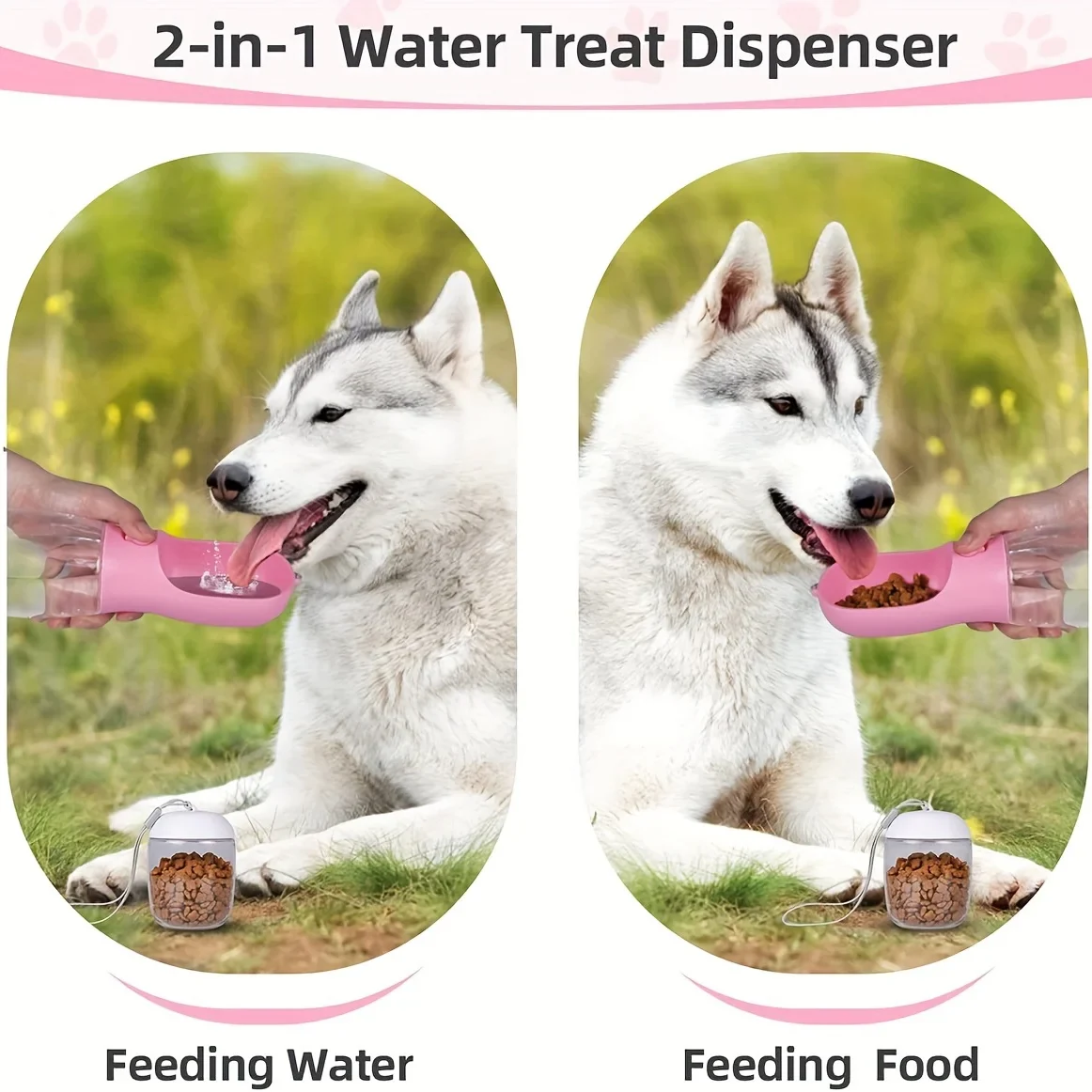Dog/Cat Portable Water Bottle with Food Container - Image 4