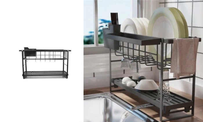2 Tier Dish Sink Rack - Fine Living - Image 2