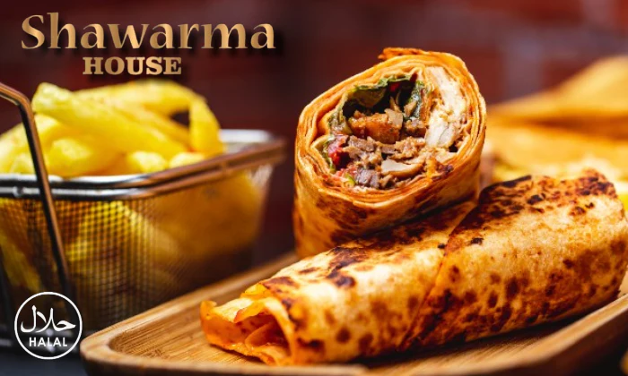 2 x Chicken Wraps with Chips at Shawarma House
