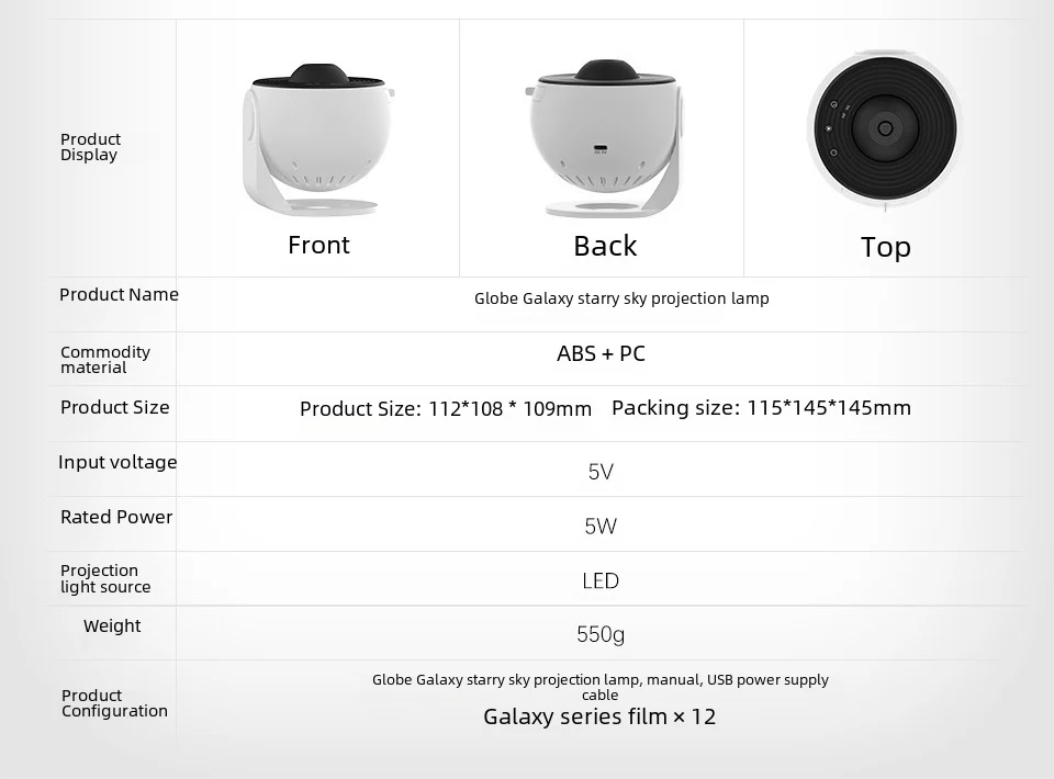 Galaxy Projection Lamp With 12 4K HD Slides - Image 8