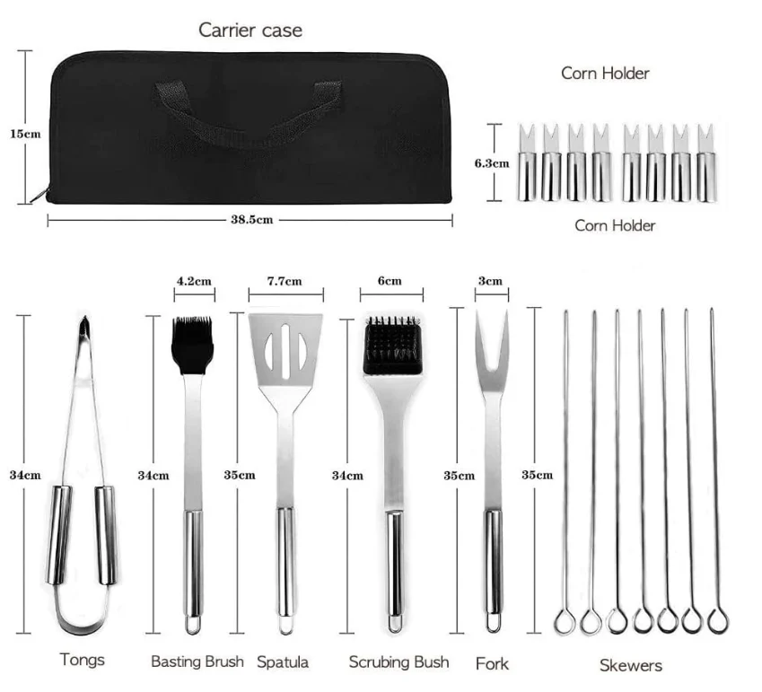 20/27-Piece Stainless Steel BBQ Grill Tools Set - Image 3