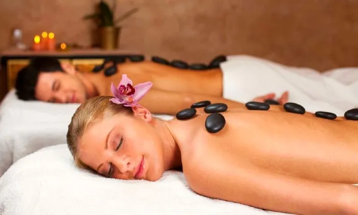 3-Hour couples escape spa package including a bottle of champagne