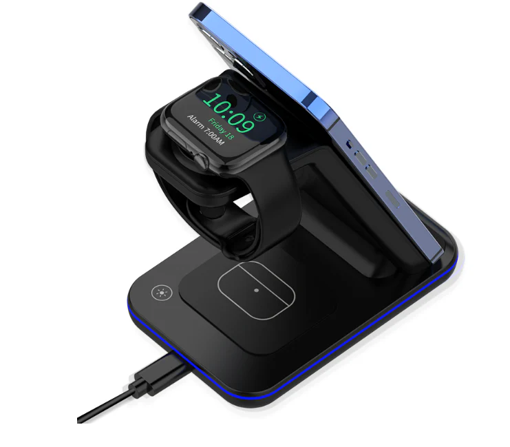 3-in-1 Wireless Charger for Apple Devices with Power Adaptor & Cable - Image 3