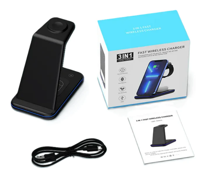 3-in-1 Wireless Charger for Apple Devices with Power Adaptor & Cable - Image 5
