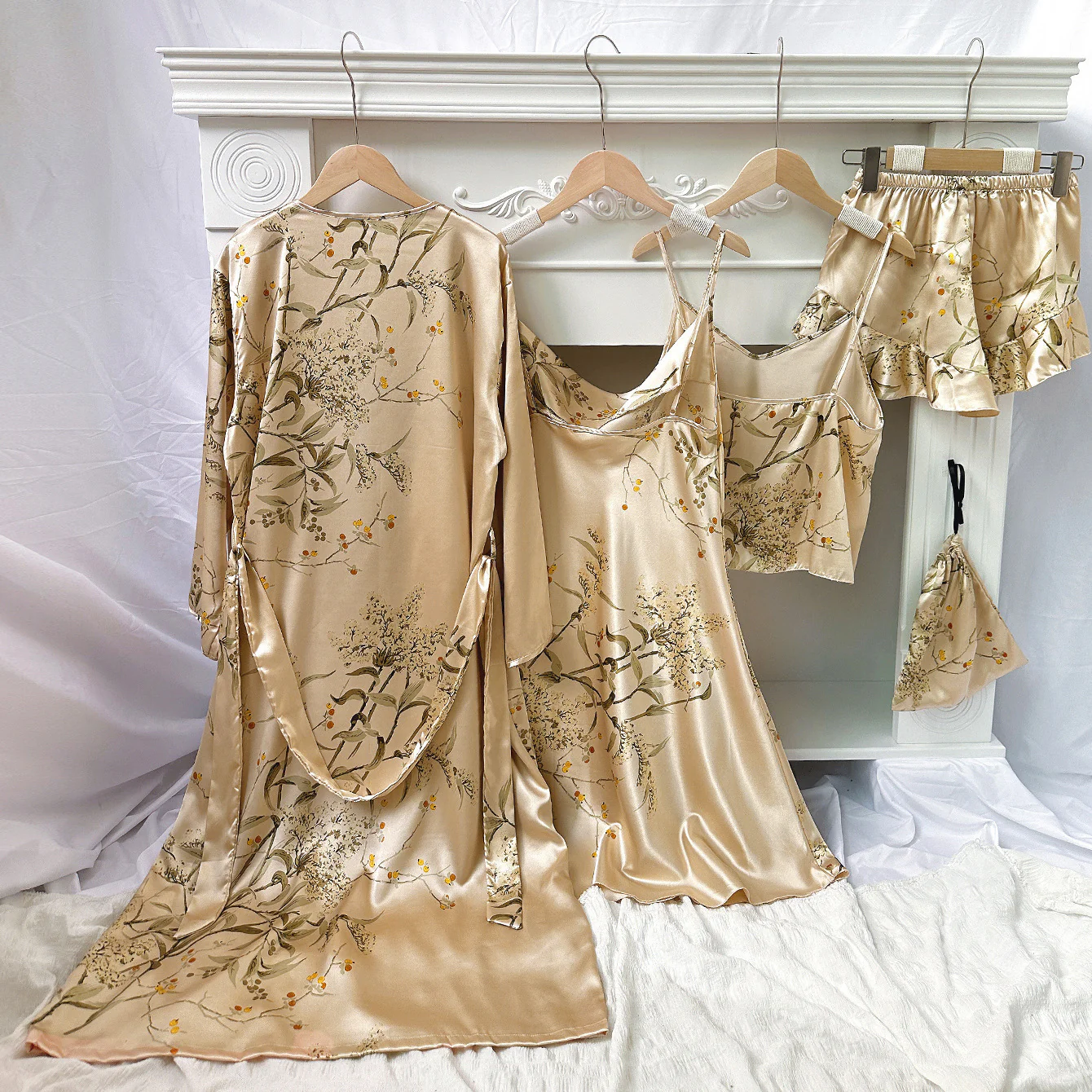 5 Pcs Women's Sexy Lace Nightgown Set - Image 6