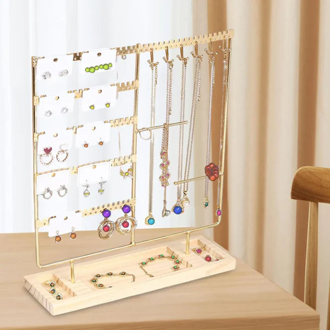 5-Tier, 90-Hole Wooden Jewellery Organiser - Image 3