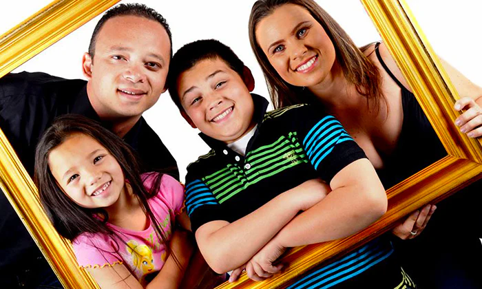 60-Minute Professional In-Studio Family Photoshoot for up to Four with 1 x Bonus Canvas Voucher at Emotions Studio
