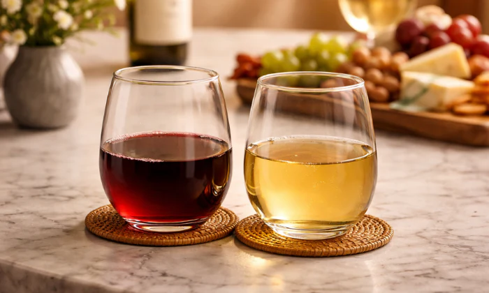 6x Tuscany 475ml Stemless Wine Glass Tumblers
