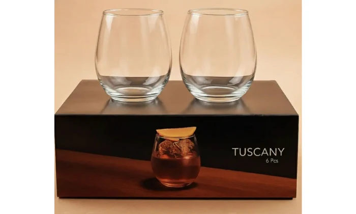 6x Tuscany 475ml Stemless Wine Glass Tumblers - Image 2