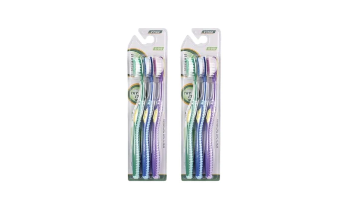 Adult Toothbrush Bundle – 2 x 3-Pack (6 Brushes, Assorted Colors)