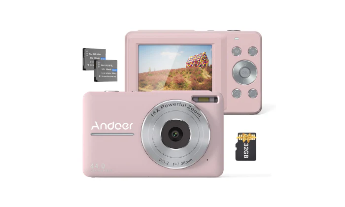 Andoer Portable 1080P Digital Camera - Pink/Black/Green