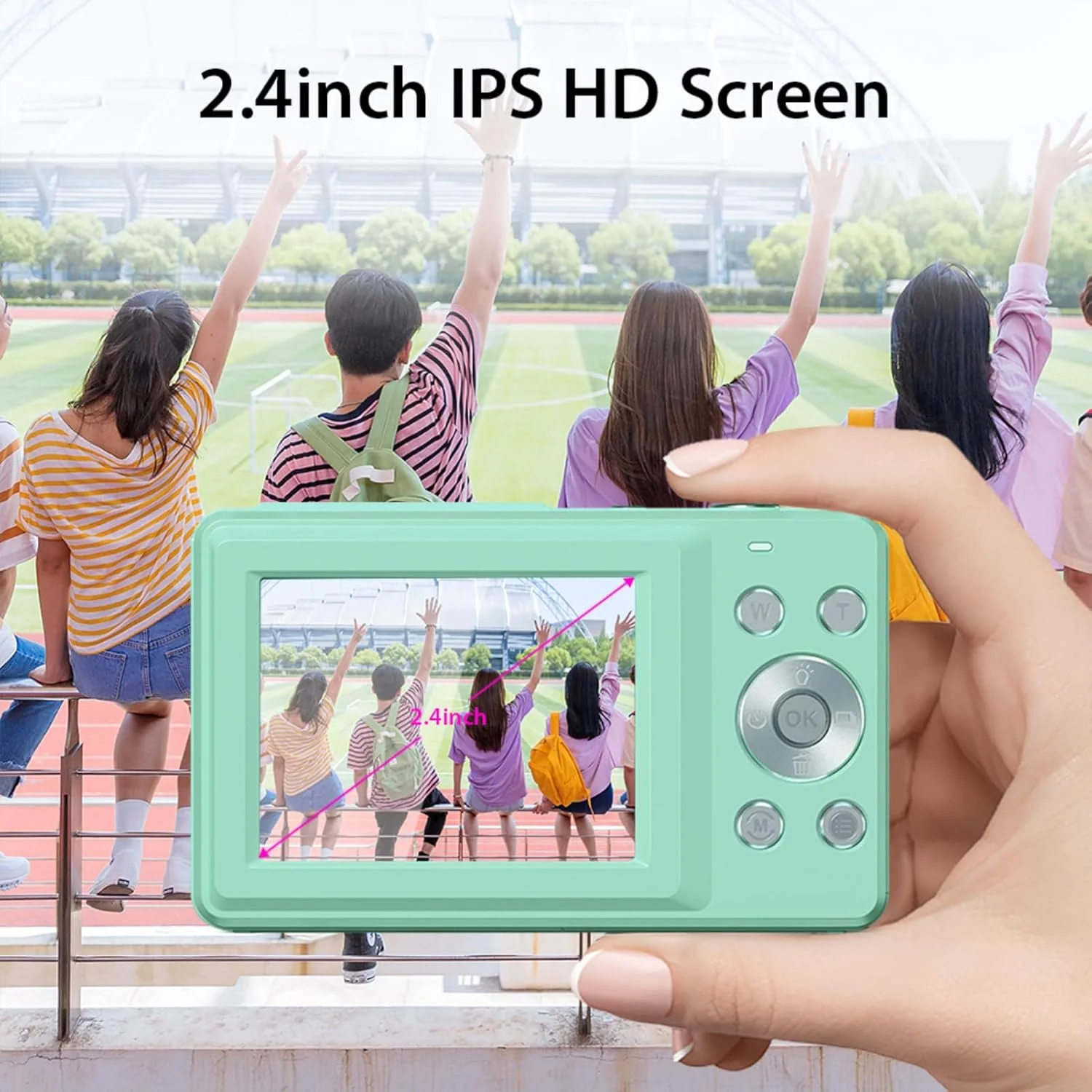 Andoer Portable 1080P Digital Camera - Pink/Black/Green - Image 10