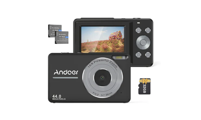 Andoer Portable 1080P Digital Camera - Pink/Black/Green - Image 2