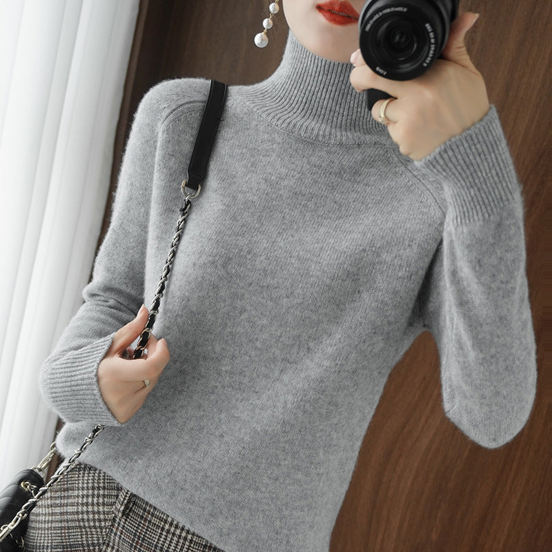 Women's Elegant High-Neck Knit Super Soft Sweater - Image 10