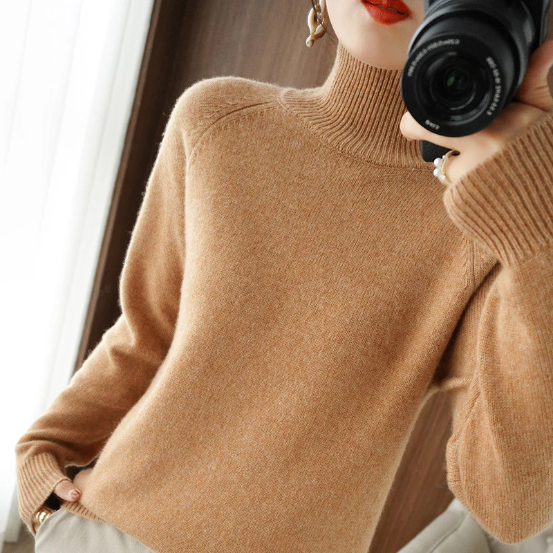 Women's Elegant High-Neck Knit Super Soft Sweater - Image 6
