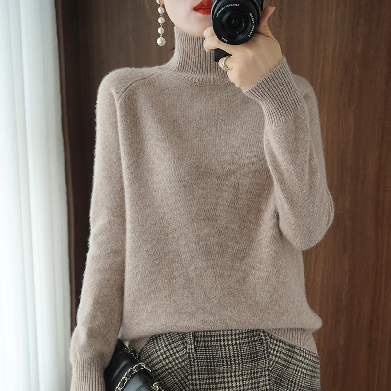Women's Elegant High-Neck Knit Super Soft Sweater - Image 7