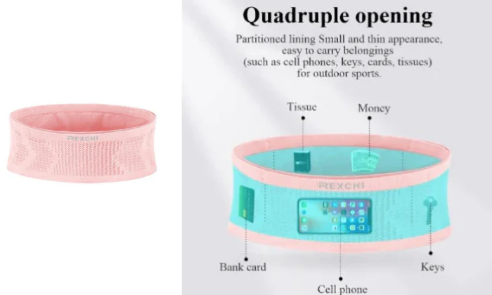 Running Waist Phone Bag - Pink - S - Image 2