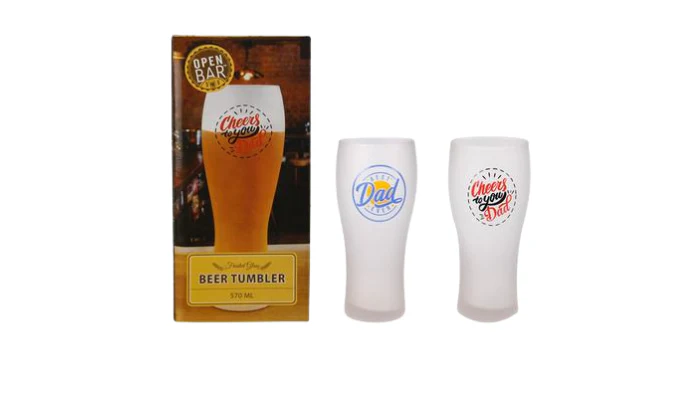 Beer Mug Glass Frosted W/Decal 570Ml