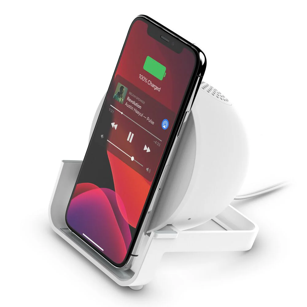 Belkin BOOST CHARGE 10W Wireless Charging Stand + Speaker - White