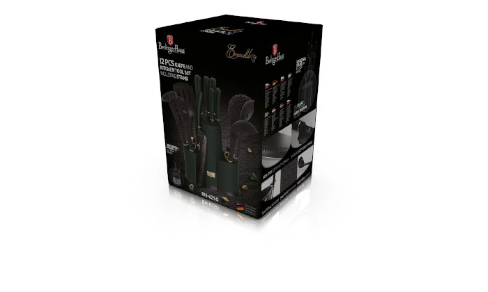 Berlinger Haus 12 Piece Knife Set with Stand and Kitchen Tools - Emerald - Image 3