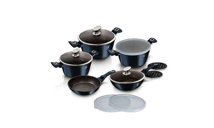 Berlinger Haus 13-Piece Marble Coating Smart Lid Cookware Set - Aquamarine
