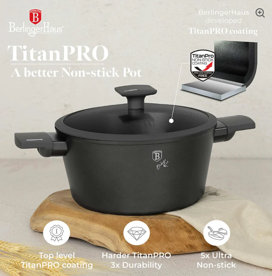 Berlinger Haus 15-piece Titan Pro Non-Stick Oven Safe Cookware Sets - Image 8