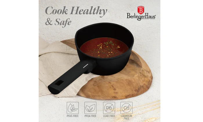 Berlinger Haus 16cm Titan Pro Non-Stick Coating Saucepan - Matte Black - Image 2