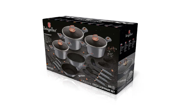 Berlinger Haus 17-Piece Non-Stick Marble Coating Cookware Set - MoonLight - Image 2