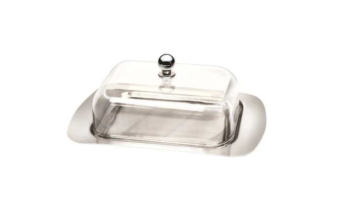 Berlinger Haus 18cm Stainless Steel Butter Dish with Acrylic Lid