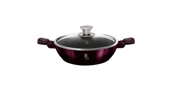 Berlinger Haus 24cm Titan Coating Shallow Pot with Lid - Purple Eclipse