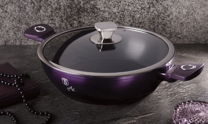 Berlinger Haus 24cm Titan Coating Shallow Pot with Lid - Purple Eclipse - Image 2