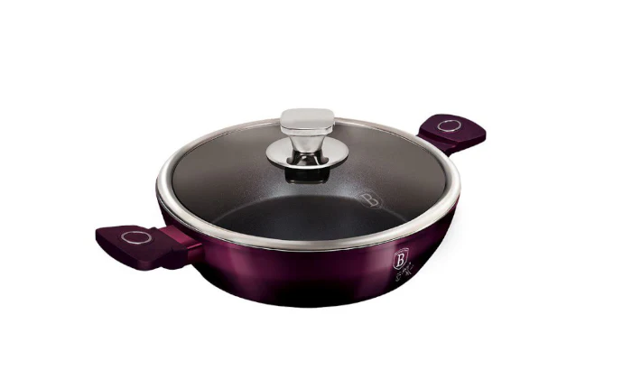 Berlinger Haus 24cm Titan Coating Shallow Pot with Lid - Purple Eclipse - Image 3