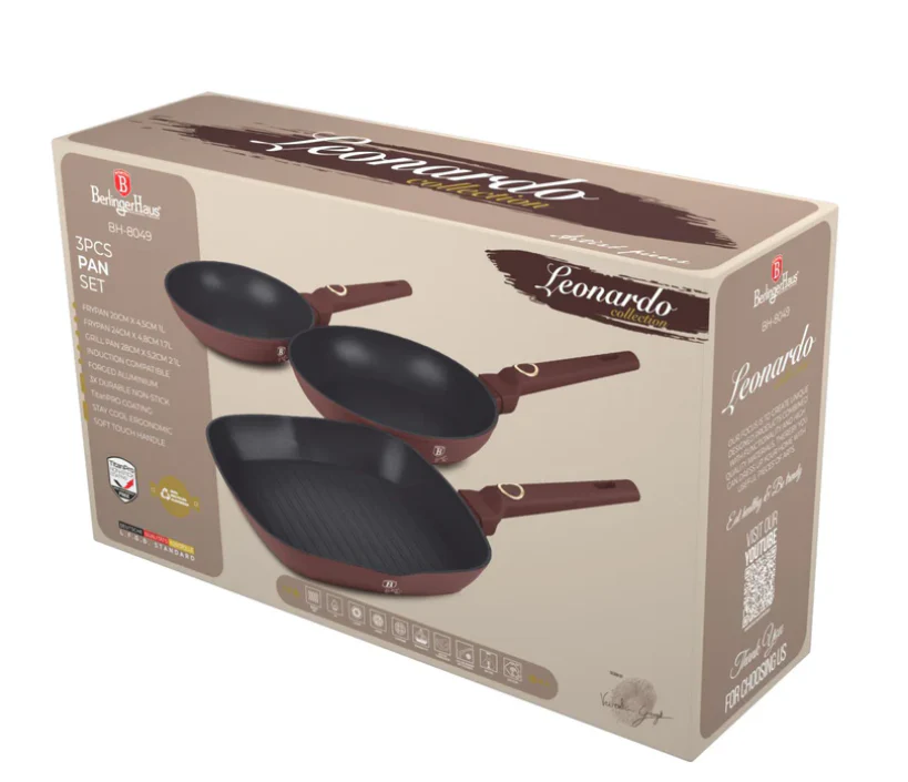 Berlinger Haus 3-Piece Marble Coating Fry & Grill Pan Set - Image 11