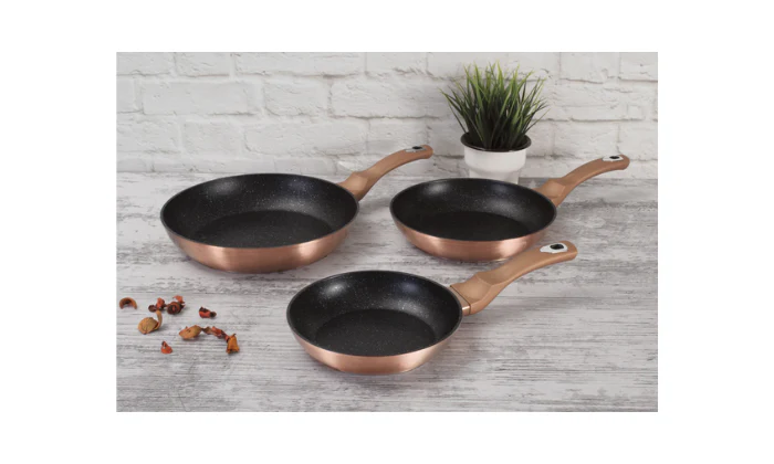 Berlinger Haus 3-Piece Marble Coating Non-Stick Frypan Set - Rose Gold - Image 2