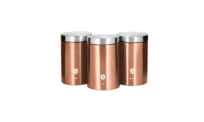 Berlinger Haus 3 Piece Premium Canister Set - Rose Gold