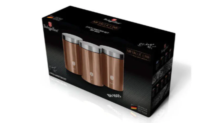 Berlinger Haus 3 Piece Premium Canister Set - Rose Gold - Image 3