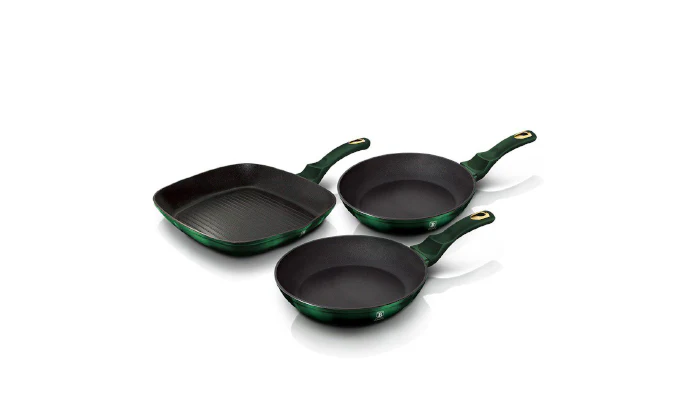 Berlinger Haus 3 Piece Coating Titan Fry Pan Set - Emerald Collection