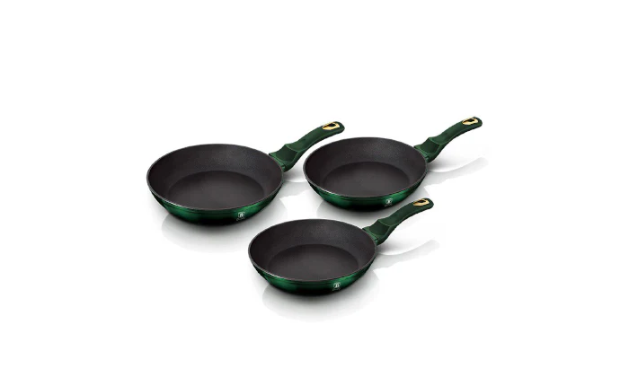 Berlinger Haus 3 Pieces Titan Coating Fry Pan Set - Emerald Collection - Image 2