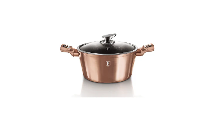 Berlinger Haus 30cm Marble Coating Casserole with Lid - Metallic Rose Gold - Image 4