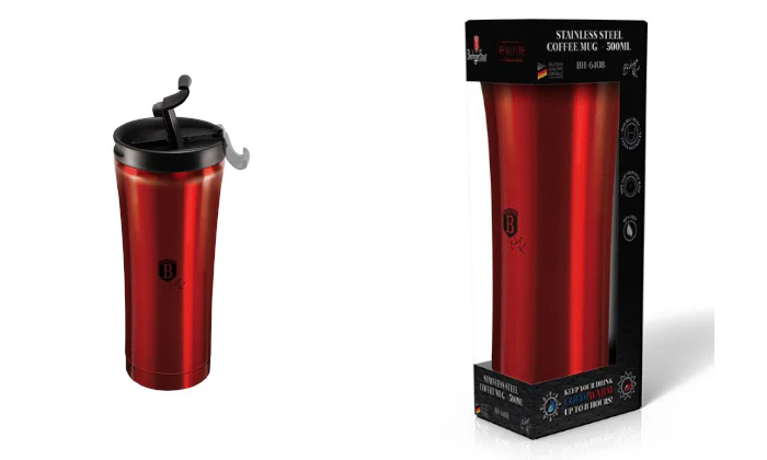 Berlinger Haus 500ml Thick Walled Travel Coffee Mug - Metallic Burgundy Edition - Image 4