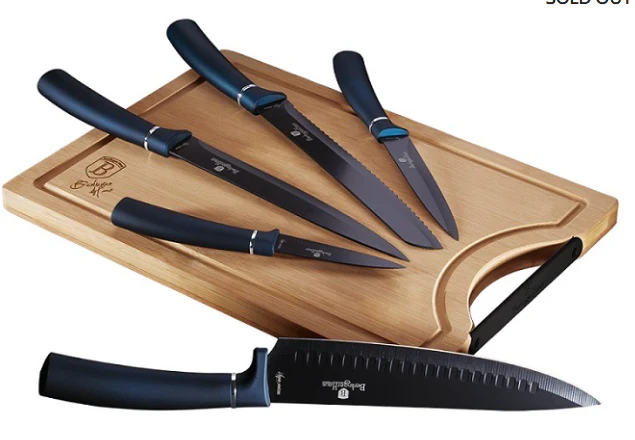 Berlinger Haus 6-Piece Knife Set with Bamboo Cutting Board - Image 2