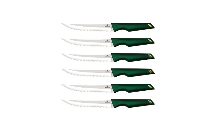 Berlinger Haus 6-Piece Stainless Steel Steak Knife Set - Emerald Green