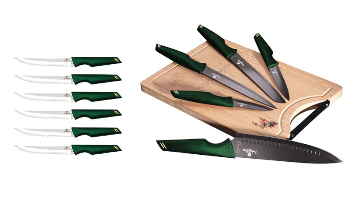 Berlinger Haus 6-Piece Stainless Steel Steak Knife Set - Emerald Green - Image 2
