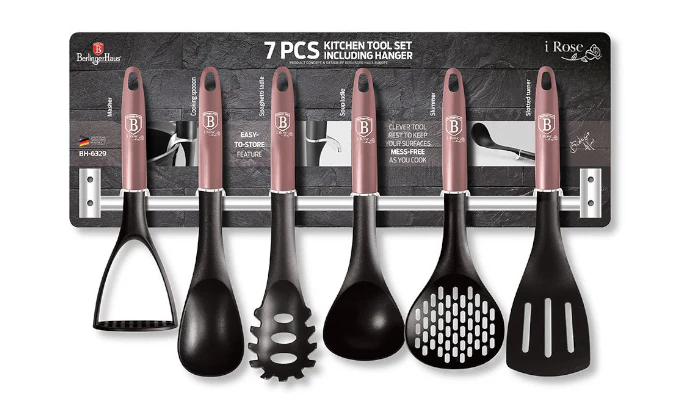 Berlinger Haus 7-Piece Non-Stick Kitchen Utensils Set with Hanger - iROSE - Image 2